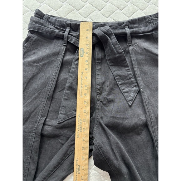 Edwin Jeans Womens 31 Black Denim Harlow Cotton Wide Leg Pockets‎ Belted Baggy - Picture 9 of 11